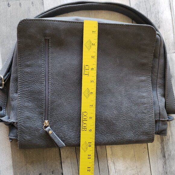 I Medici Firenze Genuine Leather Ash Blue Messenger Bag Crossbody Made In Italy - Picture 8 of 14